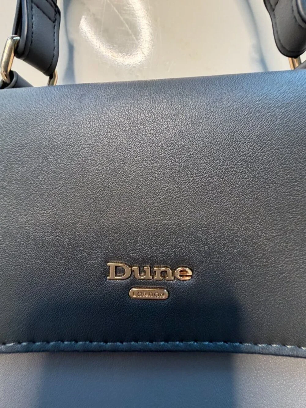 Dune London Black & Gray Darlino Structured Colorblock Satchel Top Handle Bag